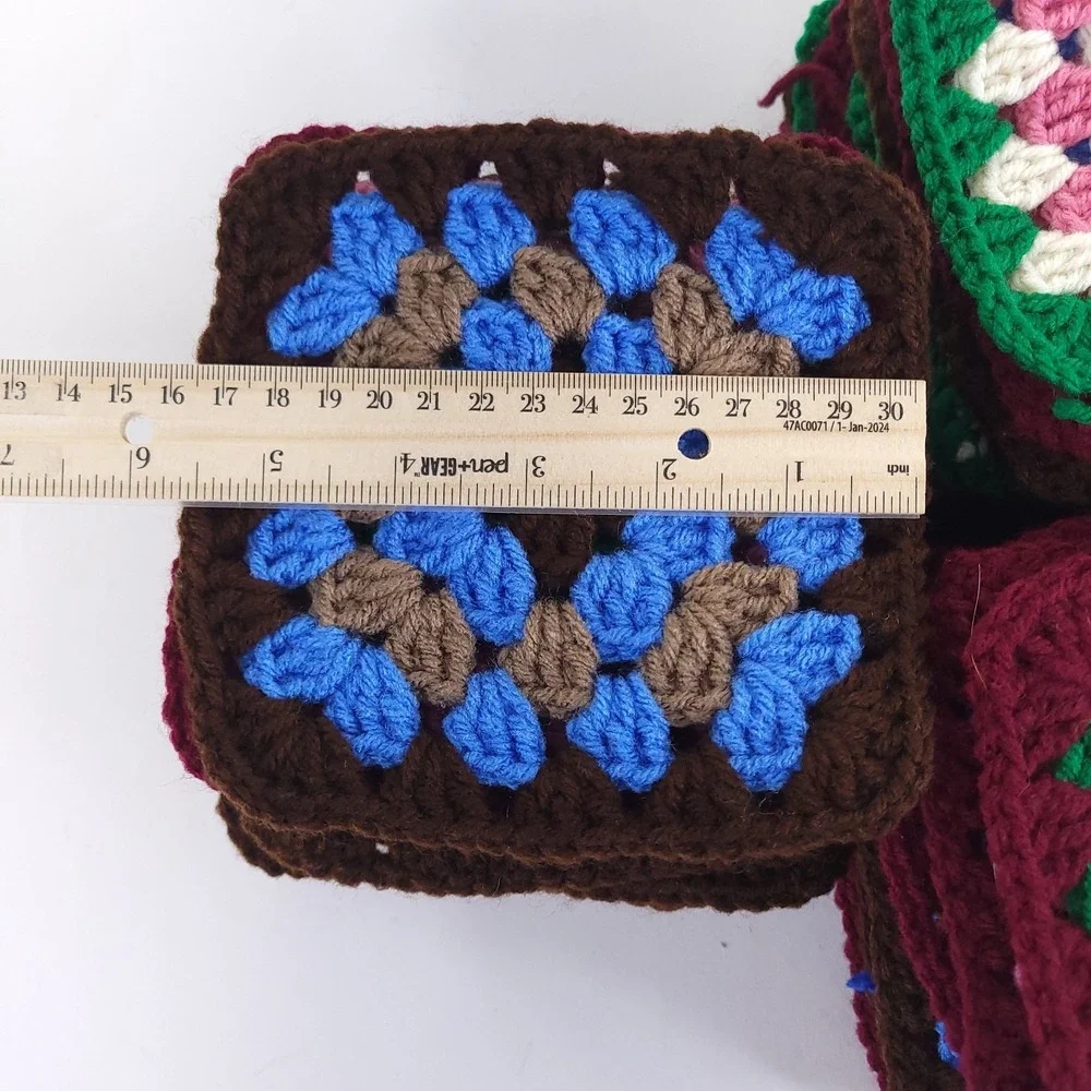 Lot of 74 - 5.5 Inch Granny Squares Various Colors Handmade Crochet Blankets